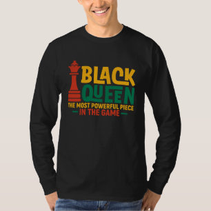Svart Drottning Mest Kraftfull Schack Afroamerikan T Shirt