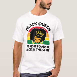 Svart drottning Mest kraftfulla schack S Women Bla T Shirt