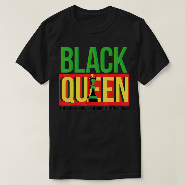 Svart drottning Mest mäktig Biet i spelet Junete T Shirt (Design framsida)