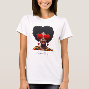 Svart drottning Rocking Heart Shades T Shirt