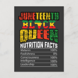 Svart drottningens nutritionsfakta inbjudan vykort
