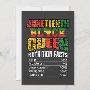 Svart drottningens nutritionsfakta inbjudningar