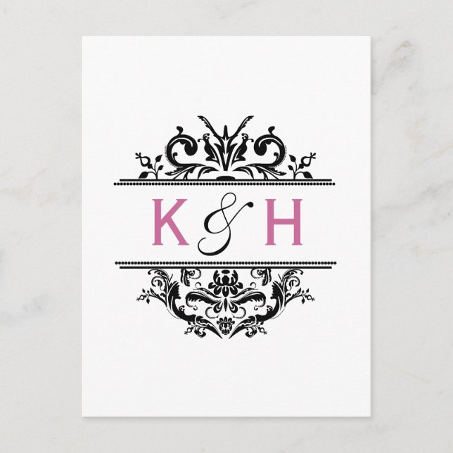 Svart & Druv Crest Spara datum Postkort Meddelande Vykort (Framsida)