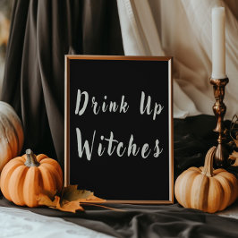 Svart Dryck Upp Häxor Halloween Dryck Station Poster