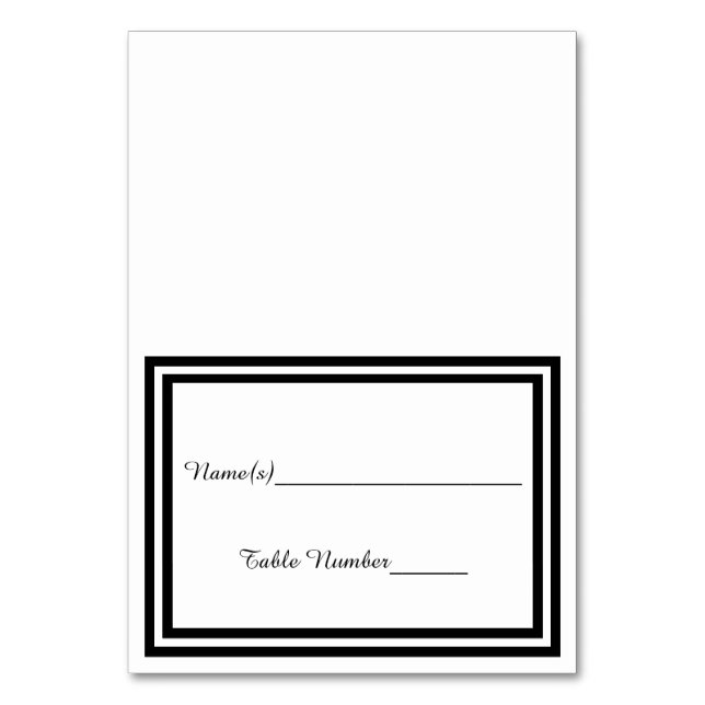 Svart dubbla - eskorteringskort bordsnummer (Framsidan)