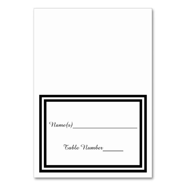 Svart dubbla - eskorteringskort bordsnummer (Framsidan)