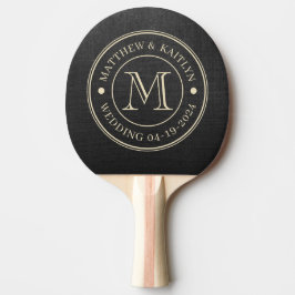 Svart duk Bröllopsmonogram Pingisracket