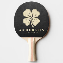 Svart duk Fyrklöver med namn Pingisracket