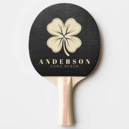 Svart duk Fyrklöver med namn Pingisracket