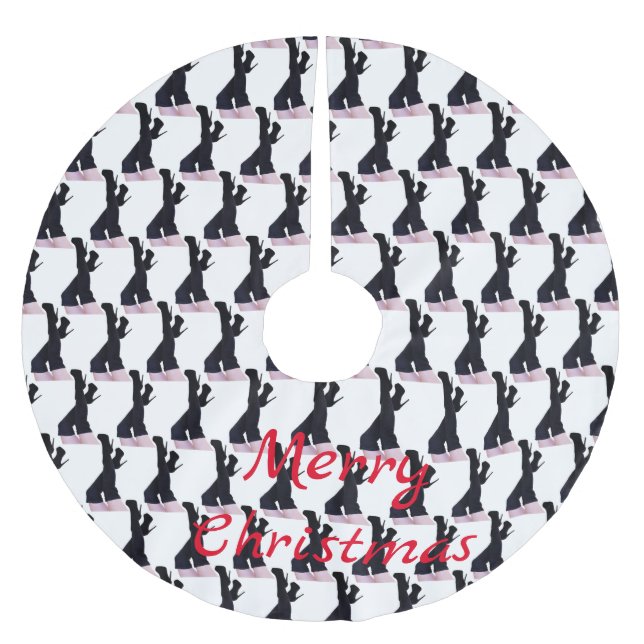 Svart duk, lårhögt, tunn_kur julgransmatta borstad polyester (Framsidan)