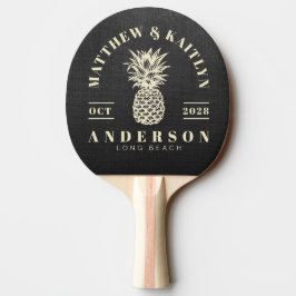 Svart duk Tropisk Ananas Bröllop Pingisracket