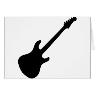 svart e-gitarr symbol hälsningskort