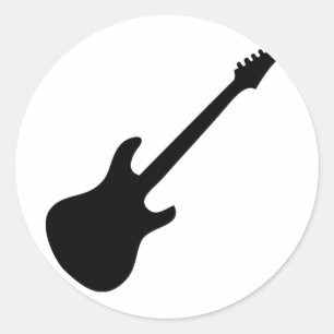 svart e-gitarr symbol runt klistermärke