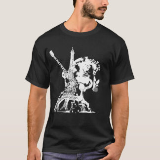 -Svart-Eiffel T-shirt