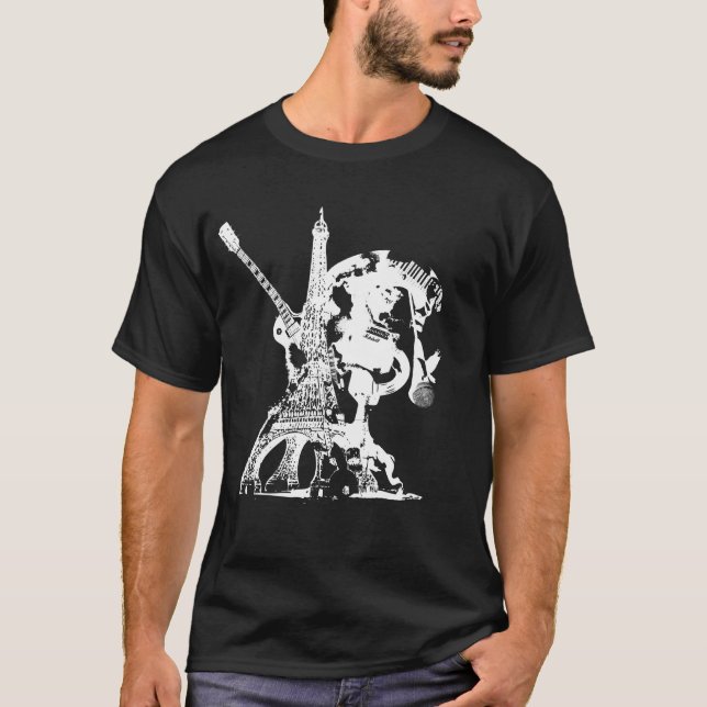 -Svart-Eiffel Tee (Framsida)