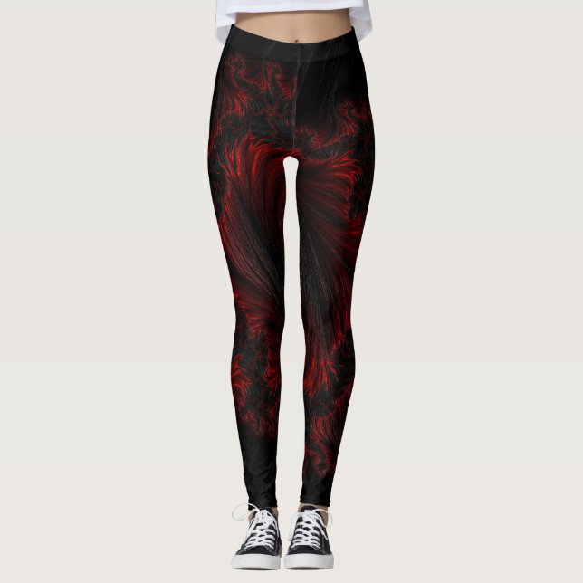 Svart eldben leggings (Framsida)