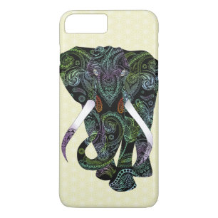 Svart elefant i Paisley-mönster iPhone 7 Plus