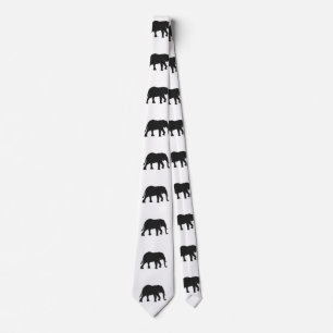 Svart elefant Illustration Animal på Zoo Silhouet Slips
