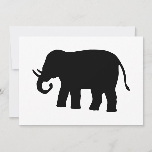 Svart Elefant Inbjudningar (Framsida)