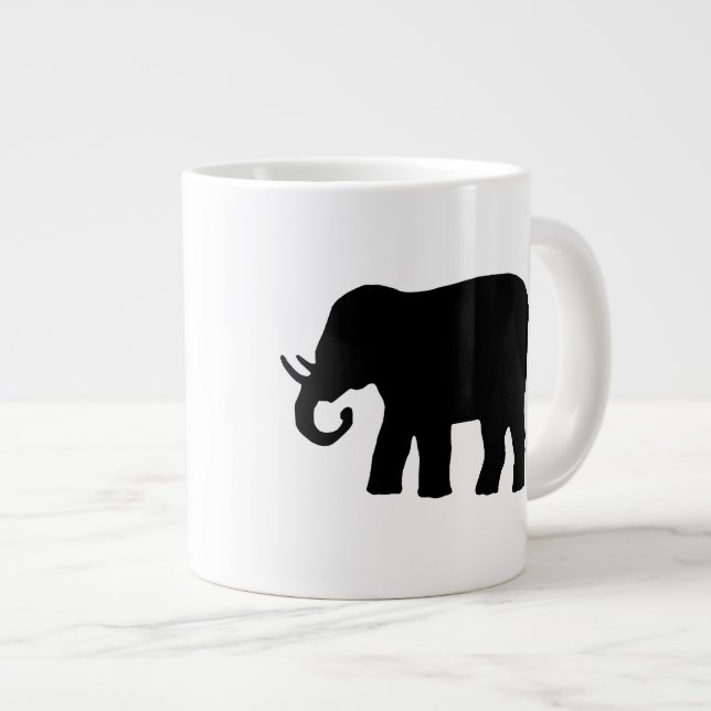 Svart Elefant Jumbo Mugg (Framsida höger)