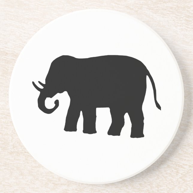 Svart Elefant Underlägg Sandsten (Framsidan)