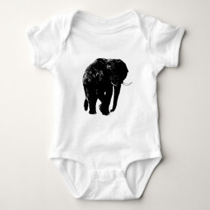 Svart elefantsilhuett t shirt