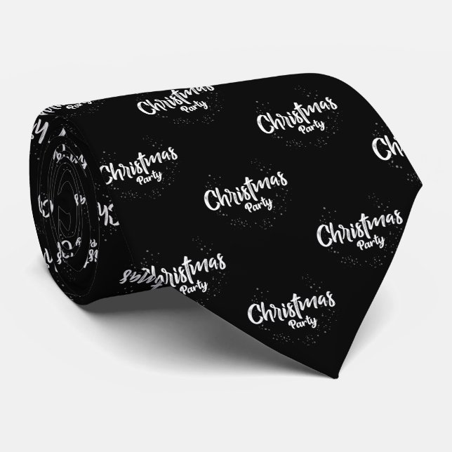 Svart elegans jul Neck Tie Slips (Rullad)