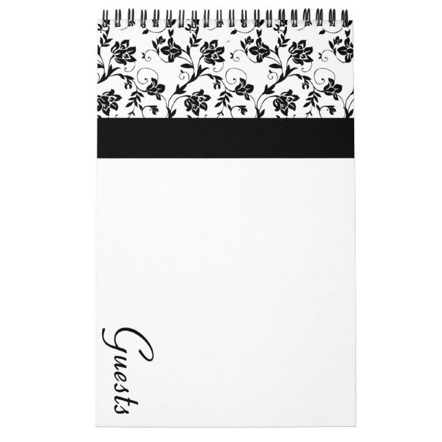 Svart elegansgästbok kalender (Omslag)