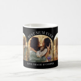 Svart elegant Arch multifoto, bästa morsa Kaffemugg