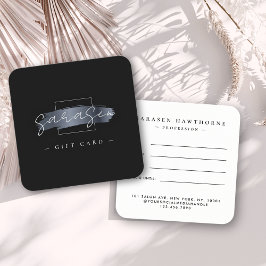 Svart Elegant av  för penseldrag för chic Fyrkantigt Visitkort