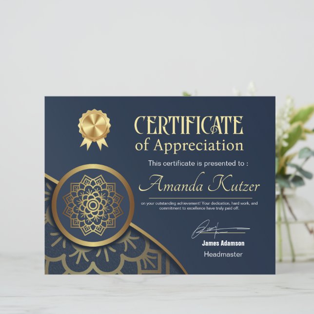 Svart Elegant Award Certicate (Stående Fram)