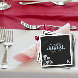 Svart Elegant, blå Blommigt, Möhippa Pappersservett