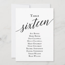 Svart Elegant Bordsnummer 16 Sittdiagram