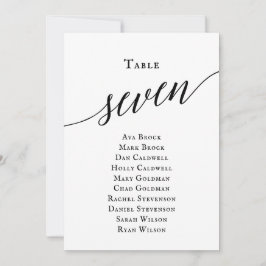 Svart Elegant Bordsnummer 7 Sittdiagram