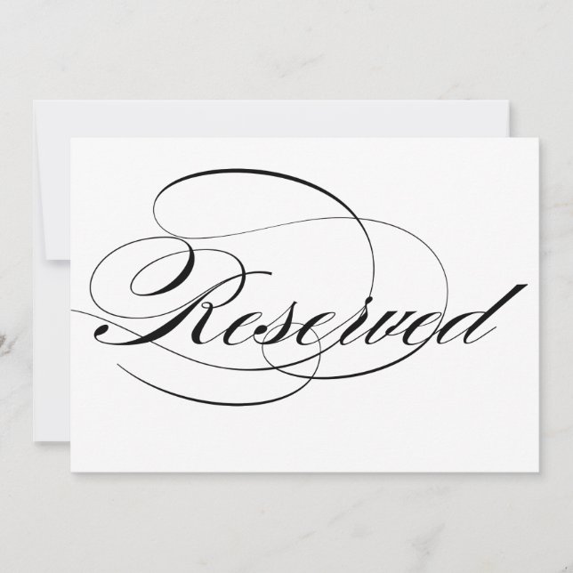 Svart Elegant Calligraphy-skript Reserved Bröllop (Framsida)