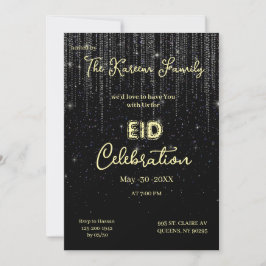 Svart Elegant Eid Firande Eid Fest Inbjudan