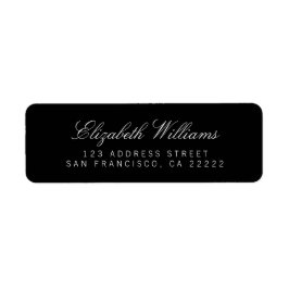 Svart elegant - enkla Returetiketter Returadress Etikett