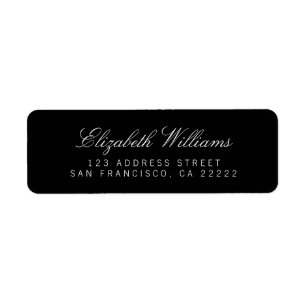 Svart elegant - enkla Returetiketter Returadress Etikett