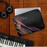 Svart elegant, färglöst vågigt laptop fodral<br><div class="desc">Svart elegant,  färglöst vågigt laptop sleeve. Perfekt för gåva.</div>