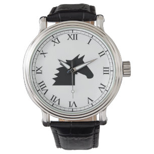 Svart elegant för hästhuvudSilhouette Armbandsur