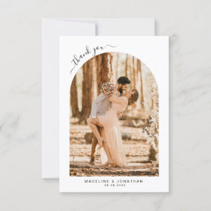 Svart Elegant-fotodoor Bröllop Tack Kort