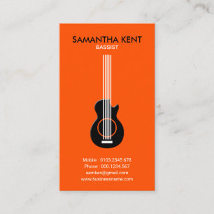 Svart elegant gitarrmusiker för basist visitkort