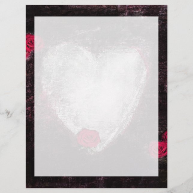 Svart Elegant Heart & Ro (Framsida)