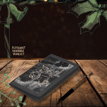 Svart Elegant Marble Ro-grafik<br><div class="desc">Denna vackra, elegant svarta marmor skulle vara en underbar gåva till henne och det finns en passande väska i samma samling av Finare Tote bags och Wallet. Detta är ett mycket feminin stil med vit ros silhuetter som flyter på en marmorliknande bakgrund. Du kan uppdatera eller ta bort namn. Du...</div>