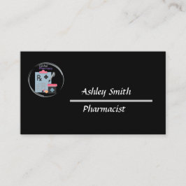 Svart elegant - minimalistapotek visitkort