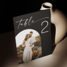 Svart elegant - minimalistisk skript - båge bröllo