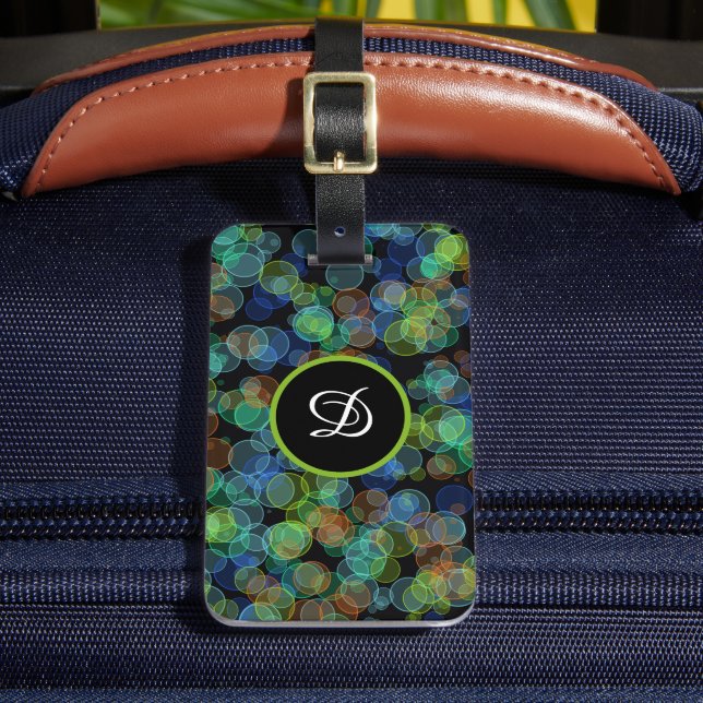 svart elegant modern enkel, färglös polka bagagebricka (Framsida Insitu 2)