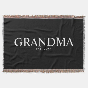 Svart Elegant Modern Mormor Filt