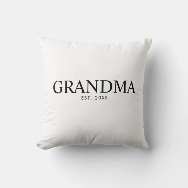 Svart Elegant Modern Mormor Kudde (Framsida)