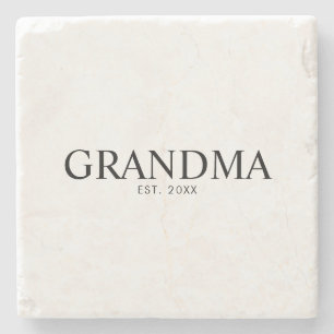 Svart Elegant Modern Mormor Stenunderlägg